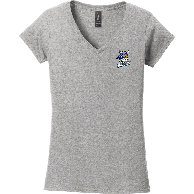 Hard Edge Hockey Softstyle Ladies Fit V-Neck T-Shirt