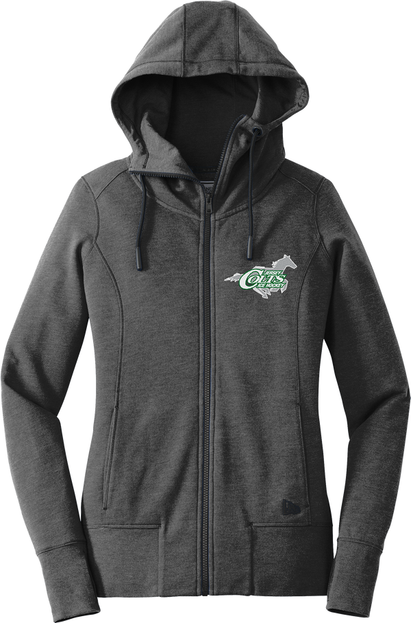 NJ Colts New Era Ladies Tri-Blend Fleece Full-Zip Hoodie