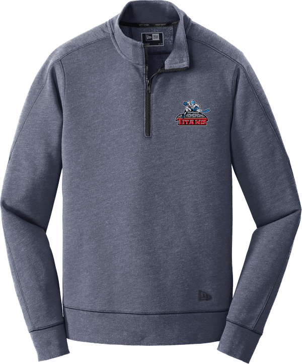 NJ Titans New Era Tri-Blend Fleece 1/4-Zip Pullover