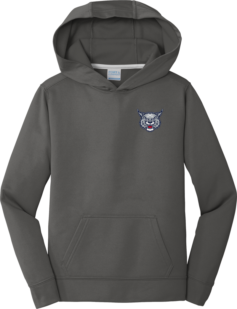 CT Bobcats Youth Performance Fleece Pullover Hooded Sweatshirt