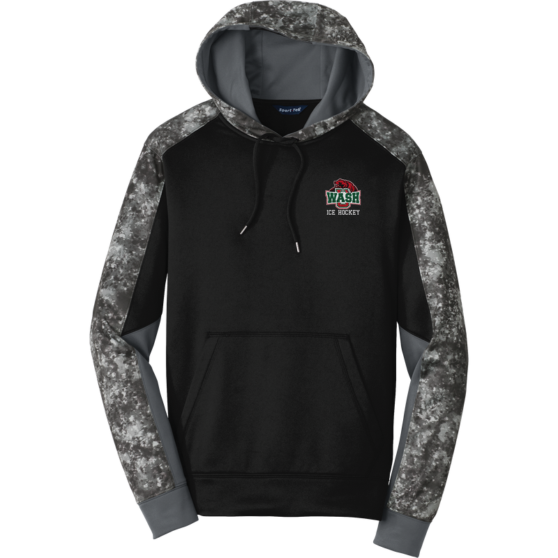 Wash U Sport-Wick Mineral Freeze Fleece Colorblock Hooded Pullover